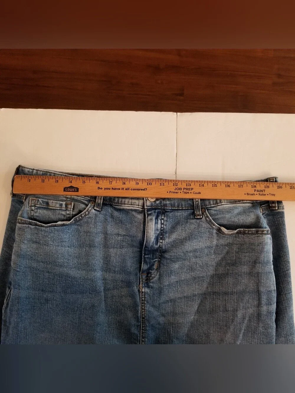 Torrid Midi Jean Skirt Women's Size 20 Blue Denim Front Slit Raw Hem Pockets